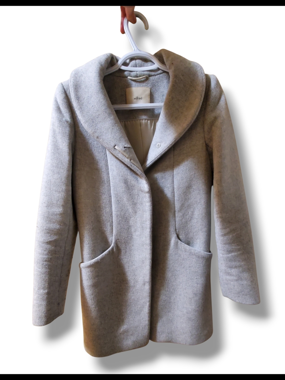 Wilfred Light Gray Wool-Blend Pea Coat